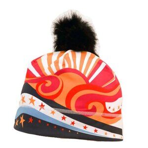 NWT Krimson Klover Hat BEANIE Dream On Apres Ski Removable Faux Fur Pom Multi